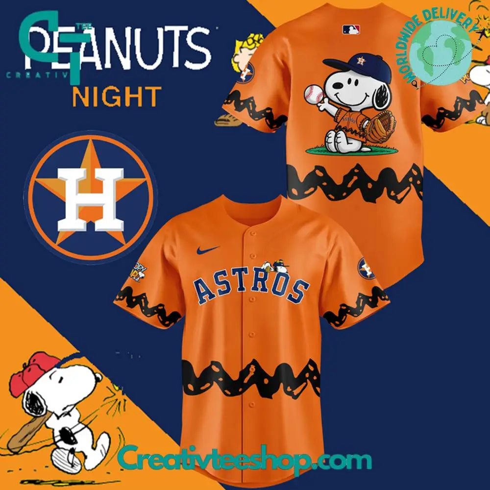 Houston Astros X Peanuts Night 2025 Special Baseball Jersey