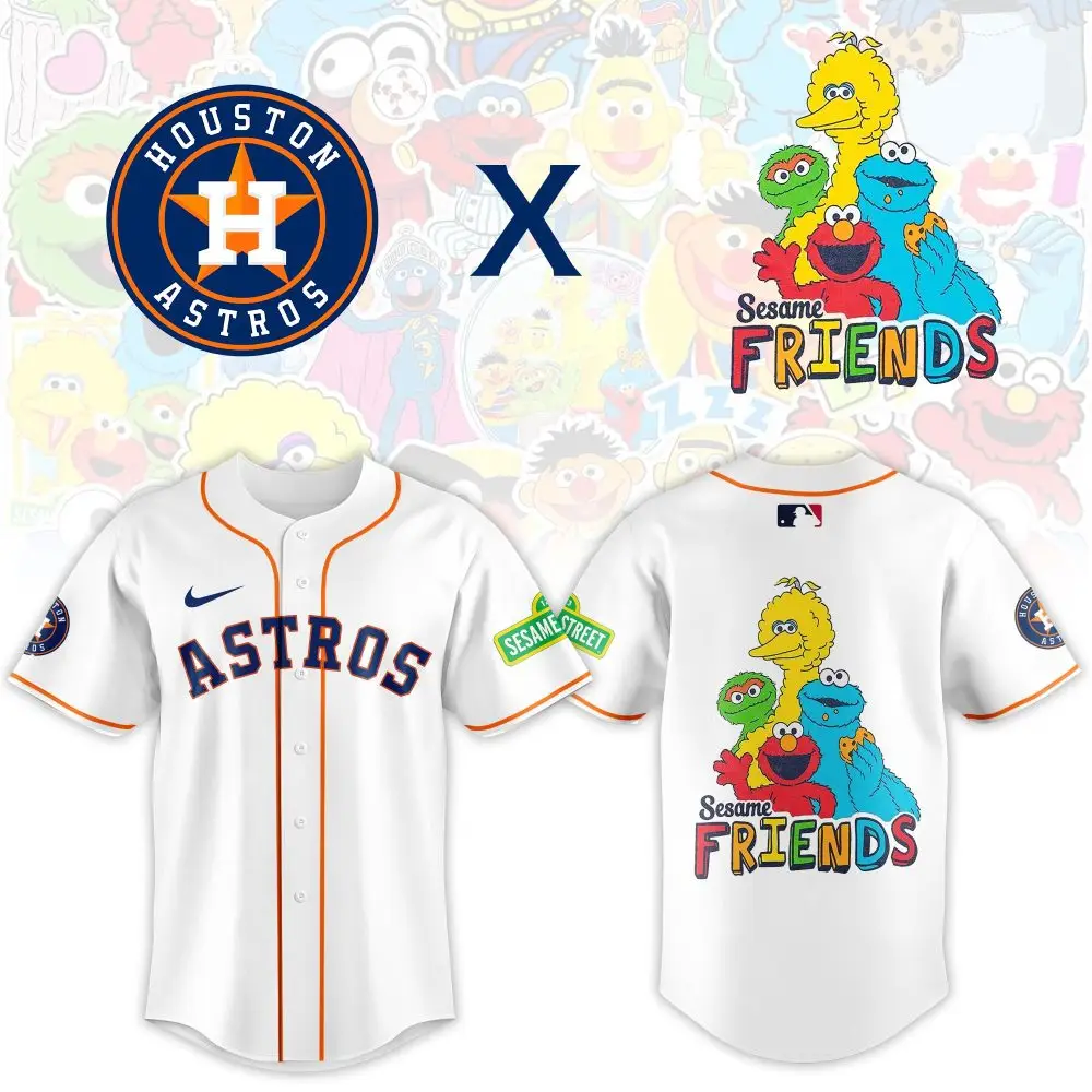 Houston Astros X Sesame Street Friends Jersey - Limited Edition Mlb Fan Gear Houston Astros X Sesame Street Friends Jersey - Limited Edition Mlb Fan Gear - Image 1