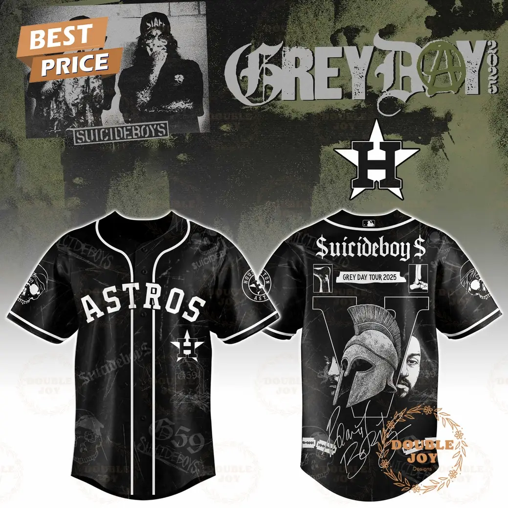 Houston Astros x Suicideboys Grey Day Tour Limited Edition 2025 Baseball Jersey