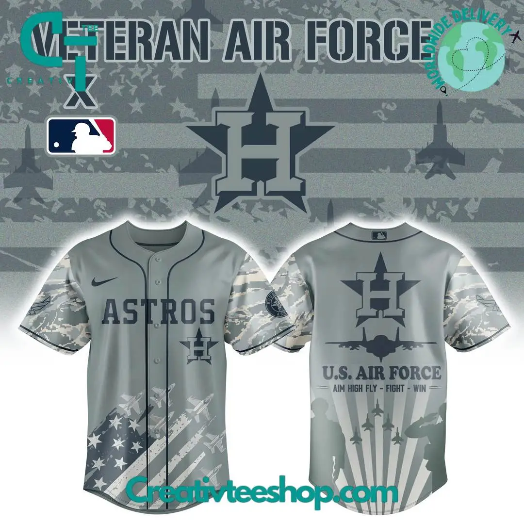 Houston Astros X Veteran Us Air Force 2025 Special Grey Baseball Jersey