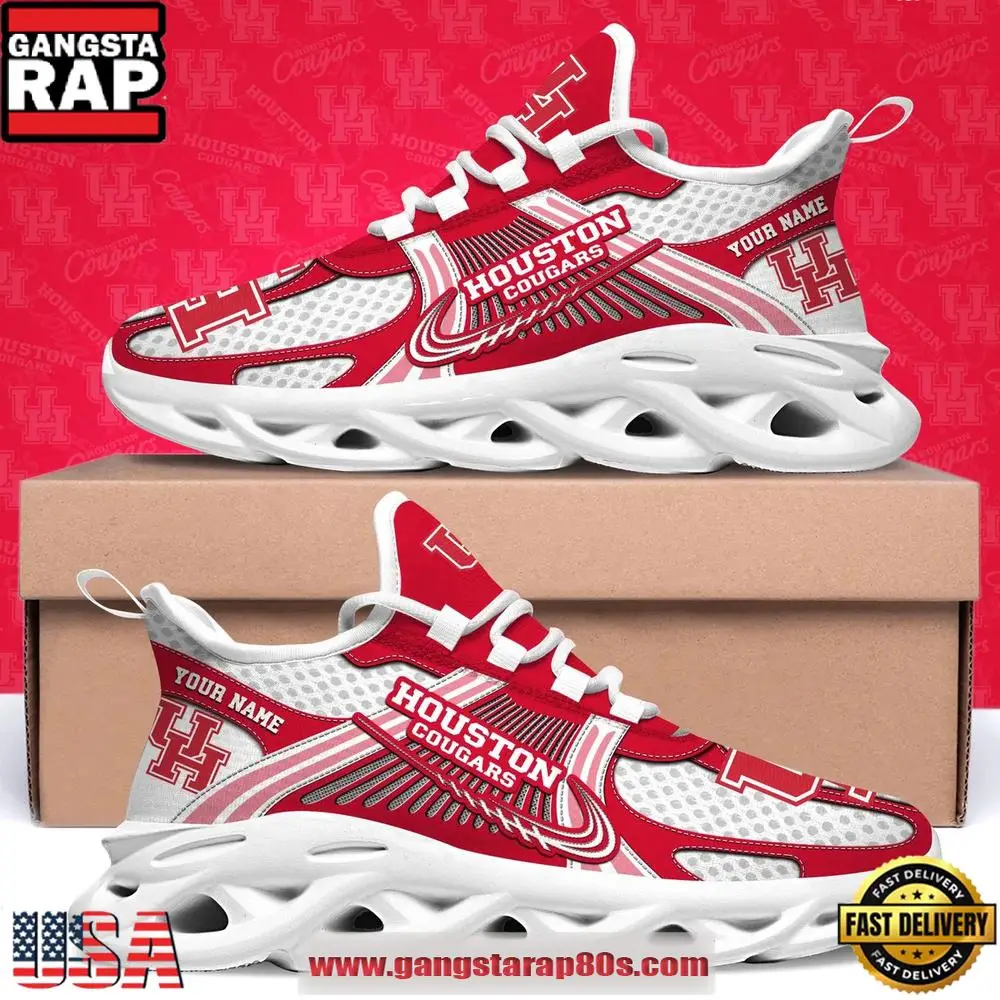 Houston Cougars Custom Name Clunky Sneaker Max Soul Shoes