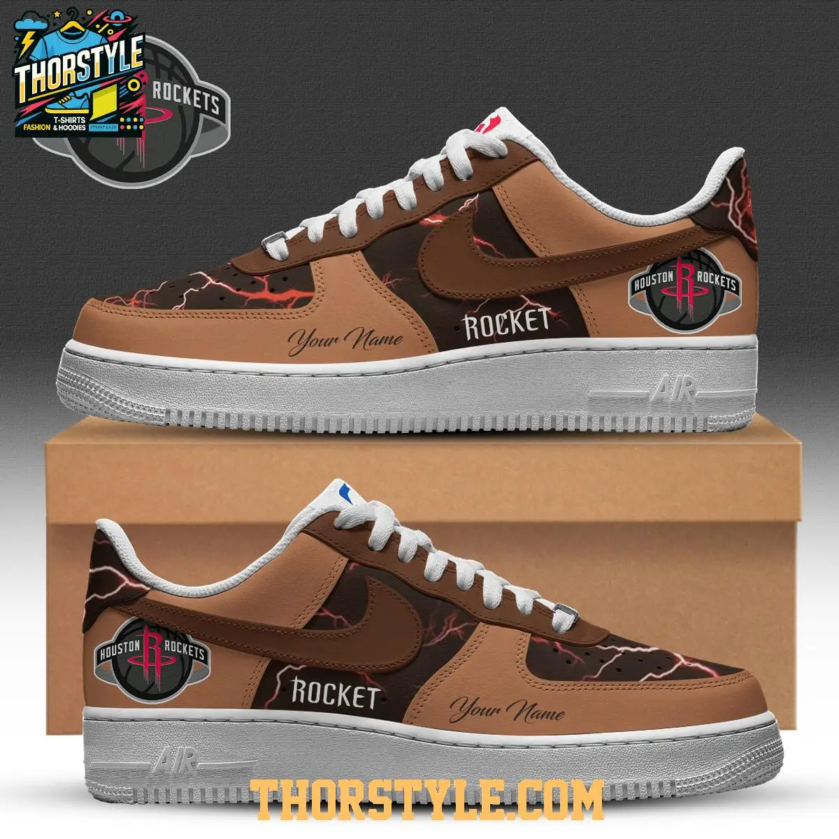 Houston Rockets Travis Scott Tasmanian Devil Air Force 1 Shoes 2025