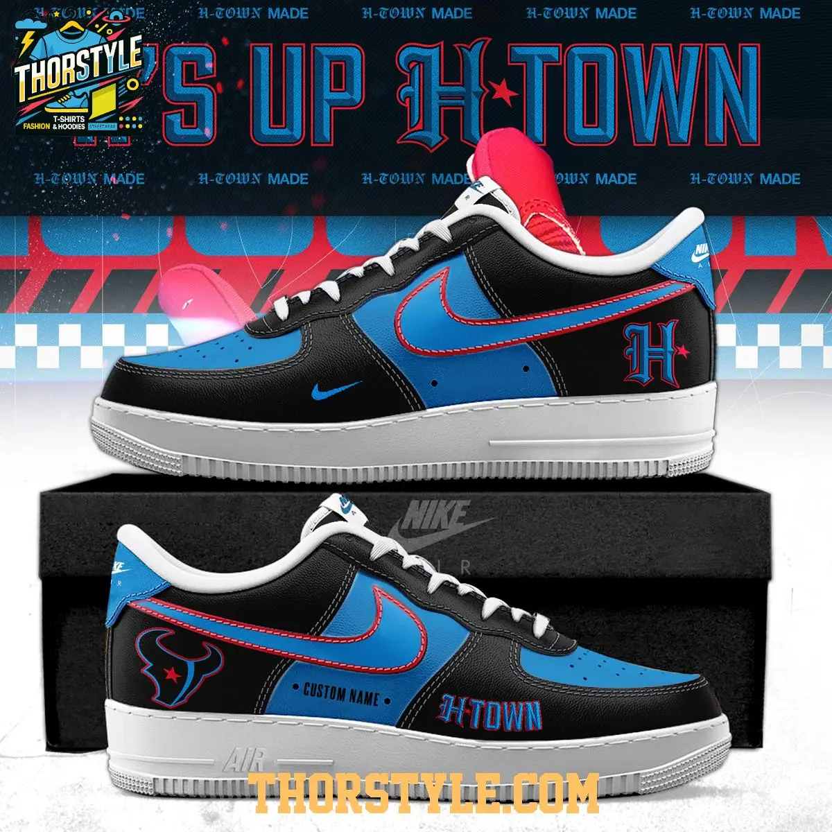 Houston Texans 2025 H-Town Personalized Air Force 1 Shoes