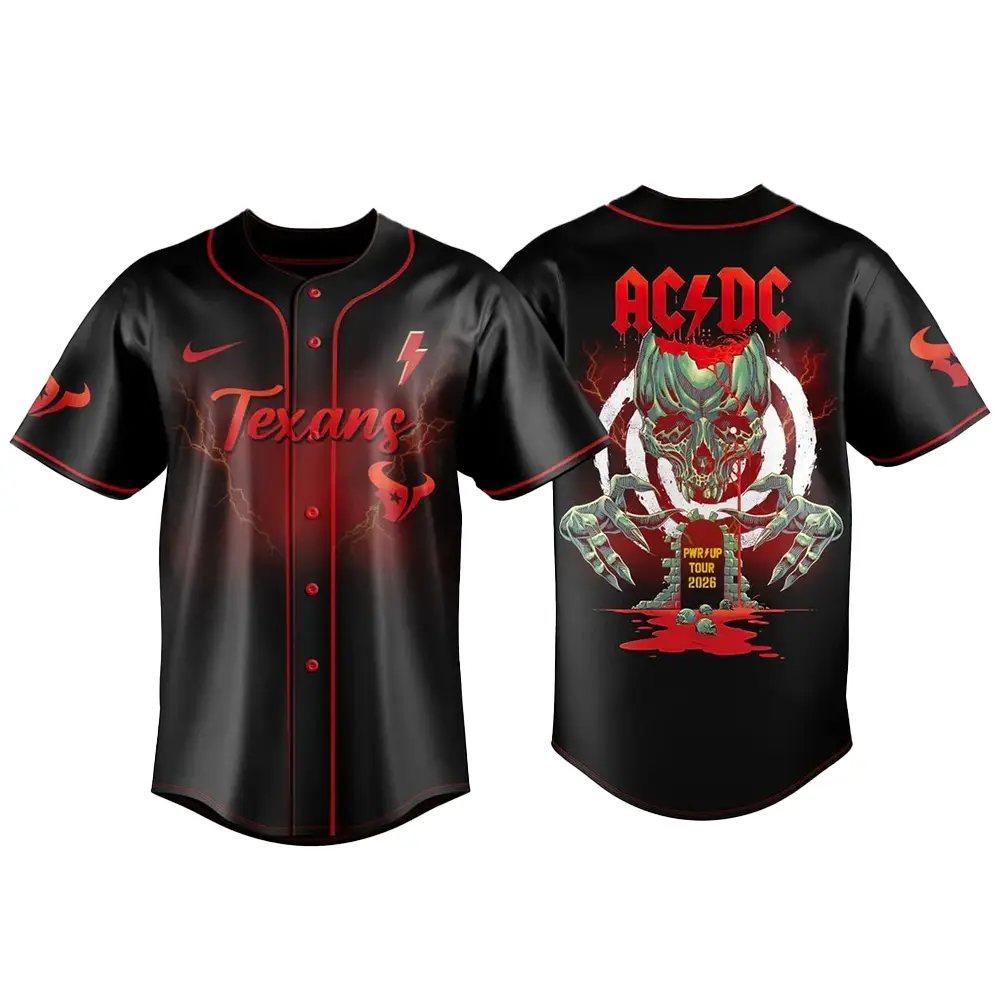 Houston Texans AC-DC Pwr Up Tour Baseball Jersey - Tazila