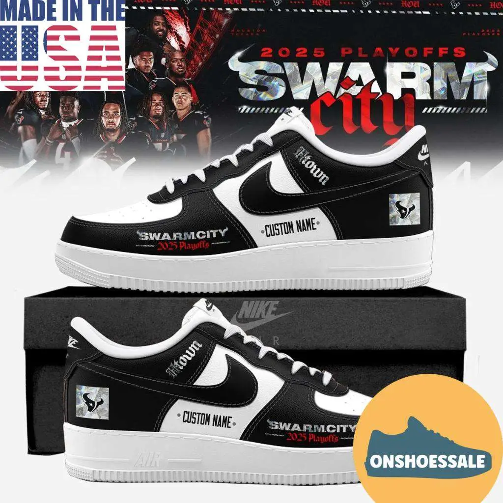 Houston Texans Swarm City 2025 Playoffs Air Force 1 Shoes, Gifts for Fans - Best Gift Shoes