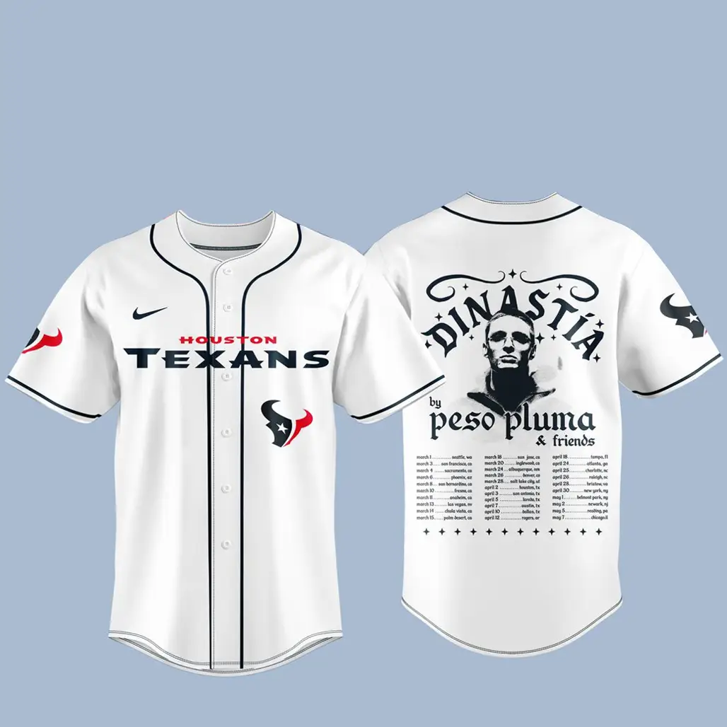 Houston Texans x Peso Pluma Dinastia Style Tour 2026 Baseball Jersey - Tazila