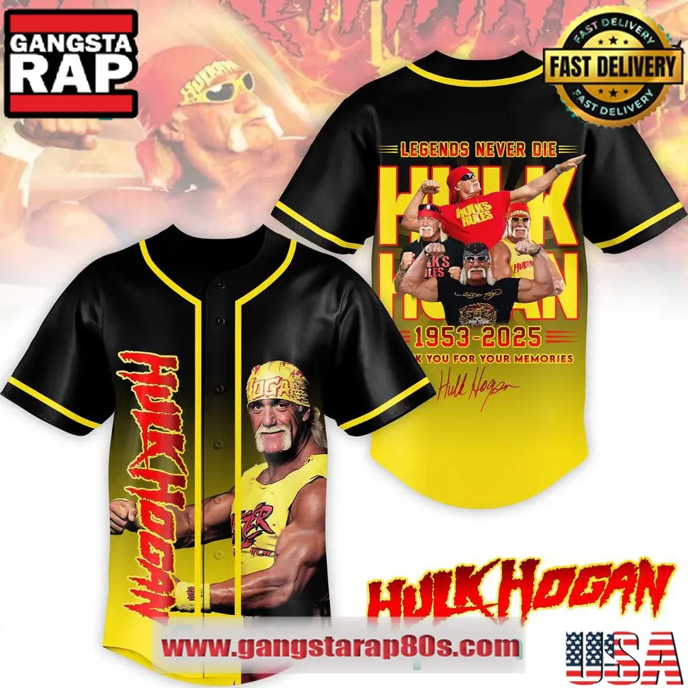 Hulk Hogan Thank you for the Memories Special Edition Baseball Jersey Hulk Hogan Thank you for the Memories Special Edition Baseball Jersey - Image 1