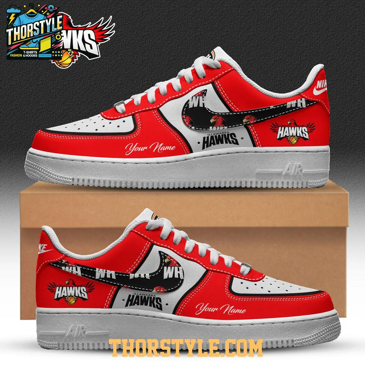 Illawarra Hawks 2025 Stronger Louder Together NBL Personalized Air Force 1 Shoes Illawarra Hawks 2025 Stronger Louder Together NBL Personalized Air Force 1 Shoes - Image 1