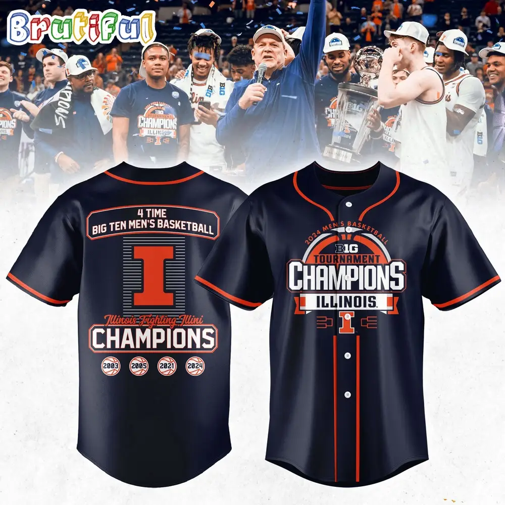 Illinois Fighting Illini 2024 Big Ten Men's Basketball Conference Tournament Champions Jersey Shirt