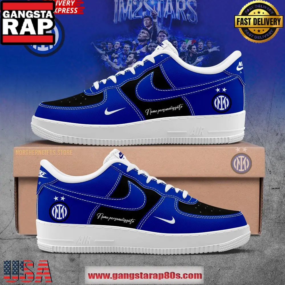 IM2STARS Inter Milan Custom Name Air Force 1 Running Sneakers Shoes IM2STARS Inter Milan Custom Name Air Force 1 Running Sneakers Shoes - Image 1