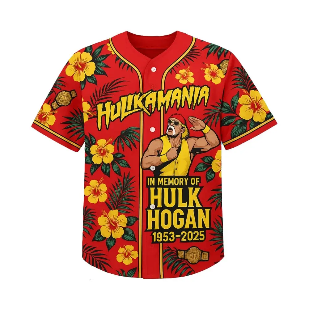 In Memory Of Hulk Hogan Hulkamania Baseball Jersey - Tazila