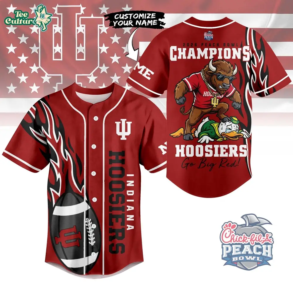 Indiana Hoosiers | Premium NCAA 2026 Peach Bowl Champions Jersey Shirt NY