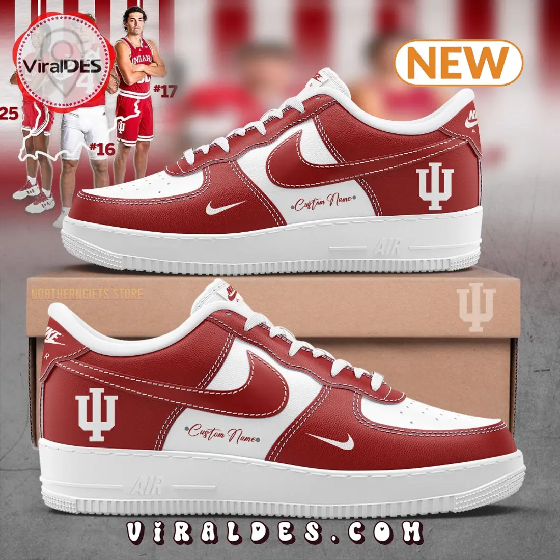 Indiana Men's Basketball Custom Air Force 1 Sneakers
