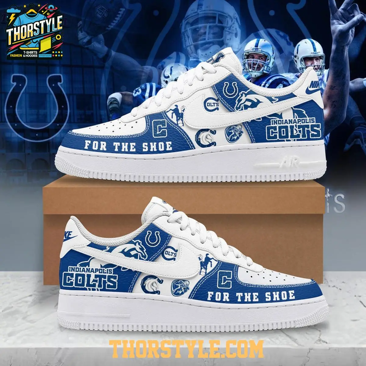 Indianapolis Colts For The Shoe 2025 Personalized Air Force 1 Shoes