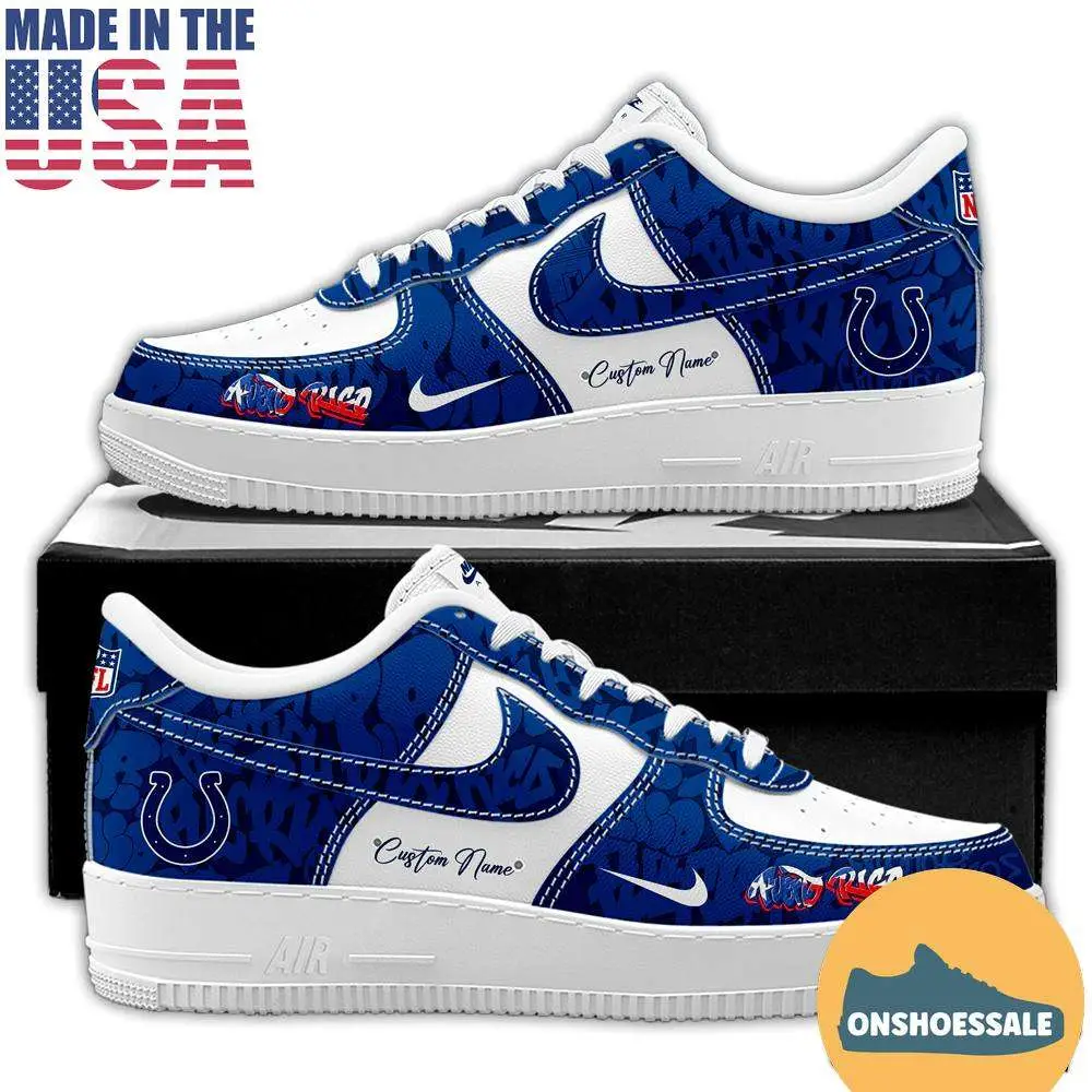 Indianapolis Colts Puerto Rican Special Custom AF1 Shoes, Gift For Fans - Best Gift Shoes