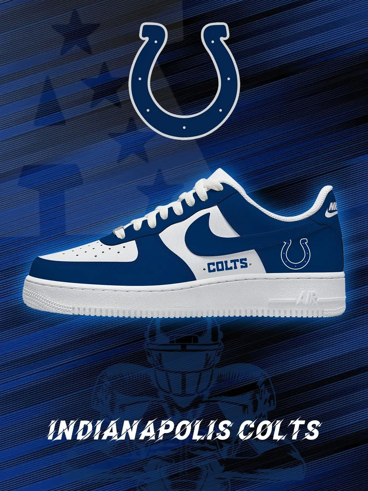 Indianapolis Football Custom Air Force 1 Sneakers - NFL Fan Edition | AI81