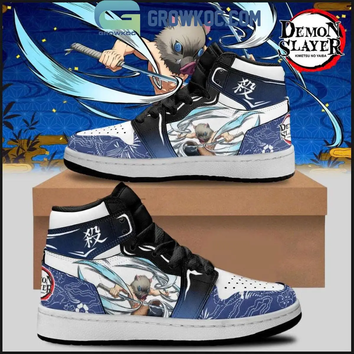 Inosuke Hashibira Demon Slayer Air Jordan 1 Shoes Inosuke Hashibira Demon Slayer Air Jordan 1 Shoes - Image 1