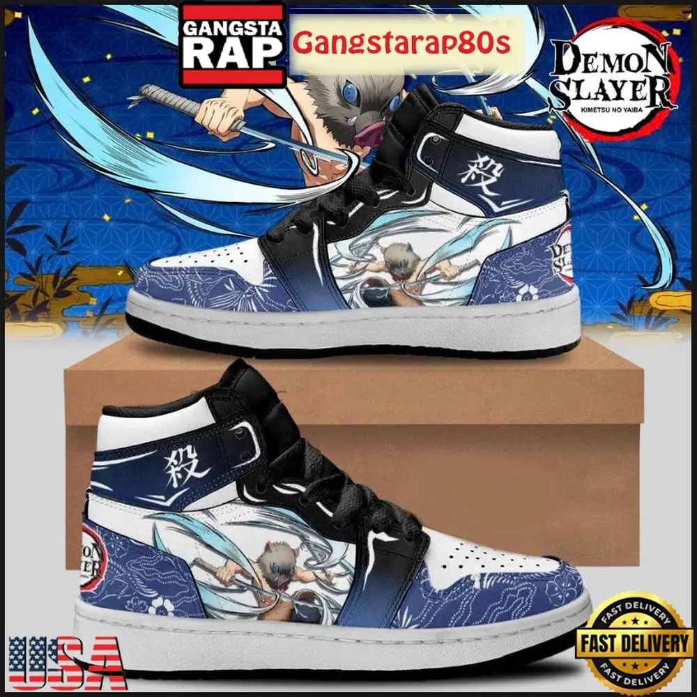 Inosuke Hashibira Demon Slayer Air Jordan 1 Shoes Running Sneakers
