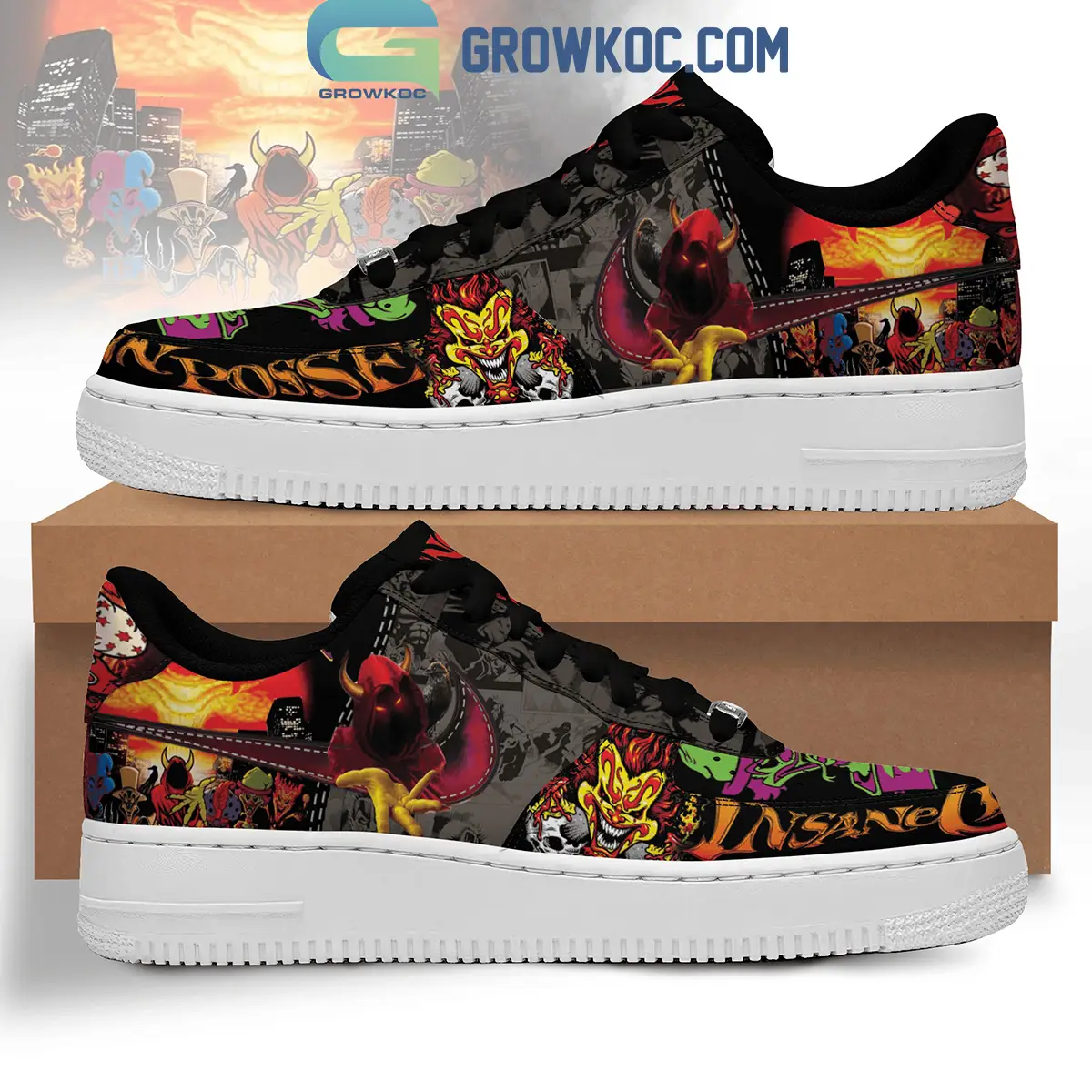 Insane Clown Posse Chop Chop Slide Air Force 1 Shoes Insane Clown Posse Chop Chop Slide Air Force 1 Shoes - Image 1