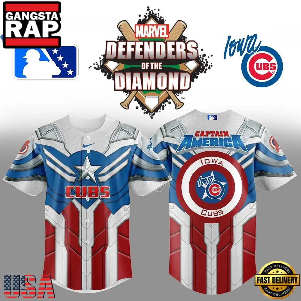 Iowa Cubs x Marvel Defenders Of The Diamond New Design Baseball Jersey
