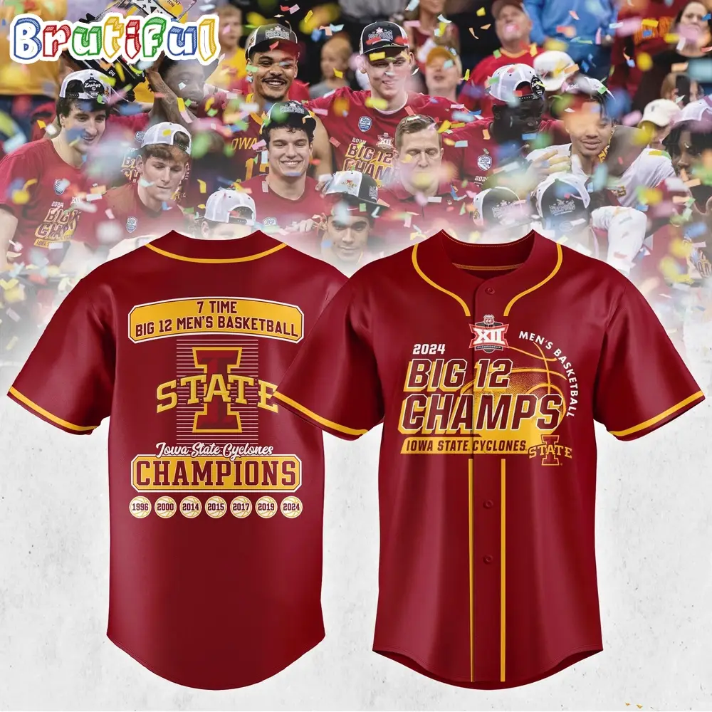 Iowa State Cyclones 2024 Big 12 Men’s Basketball Conference Tournament Champions Jersey Shirt