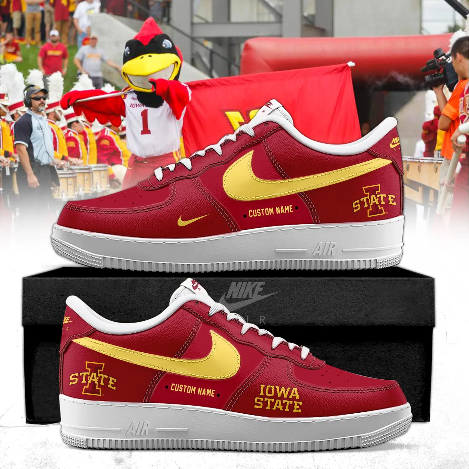 Iowa State Cyclones Football Special Edition Air Force 1 Sneakers | KT85