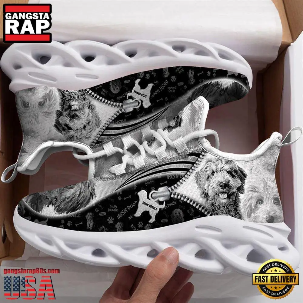 Irish Doodle Sketch Dogs Lover Max Soul Shoes, Running Sneakers