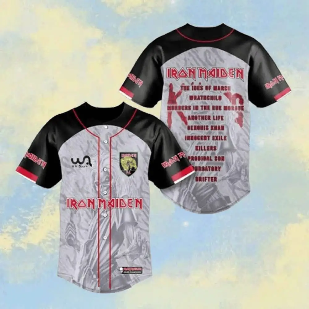 Iron Maiden Killers Tracklist Graphic Baseball Jersey Iron Maiden Merch Gifts For Fans