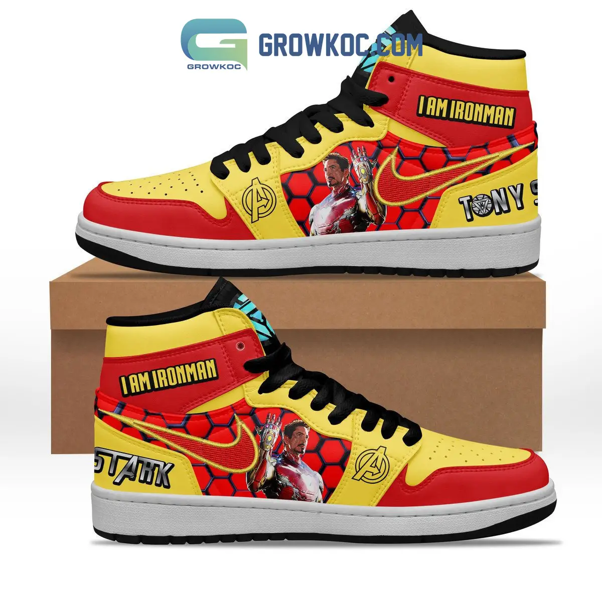 Iron Man Marvel Tony Stark Fan Air Jordan 1 Shoes