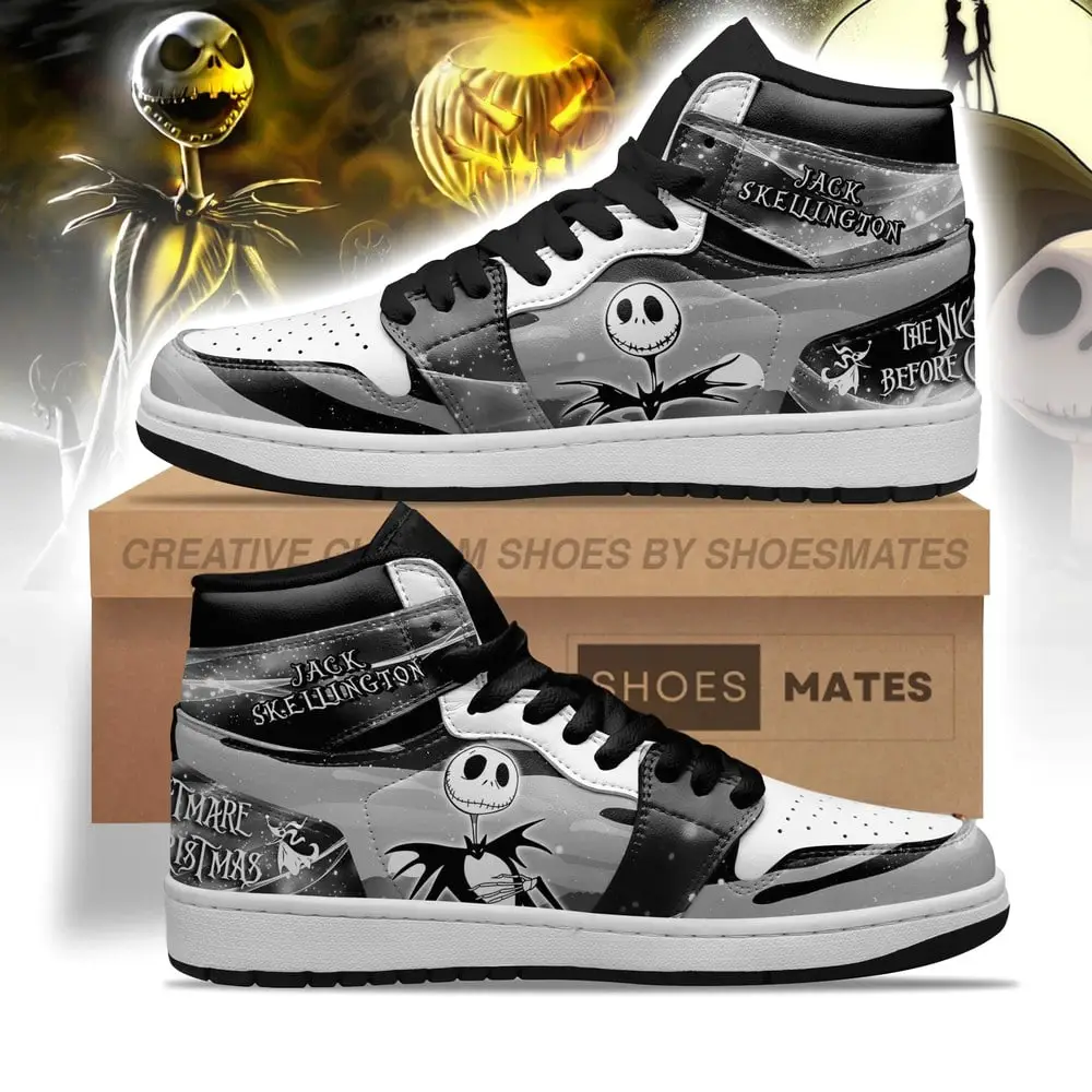 Jack Skellington AJ1 High Top Shoes Jack Skellington AJ1 High Top Shoes - Image 1