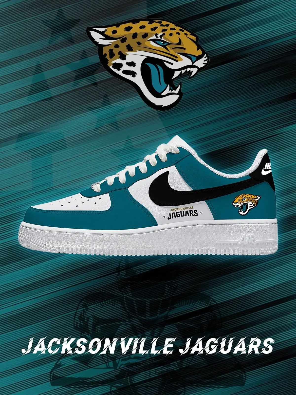 Jacksonville Football Custom Air Force 1 Sneakers - NFL Fan Edition | IL28