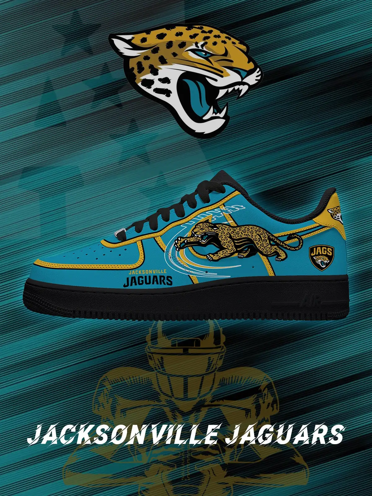Jacksonville Football V.2 Custom Air Force 1 Sneakers - NFL Fan Edition | XP75