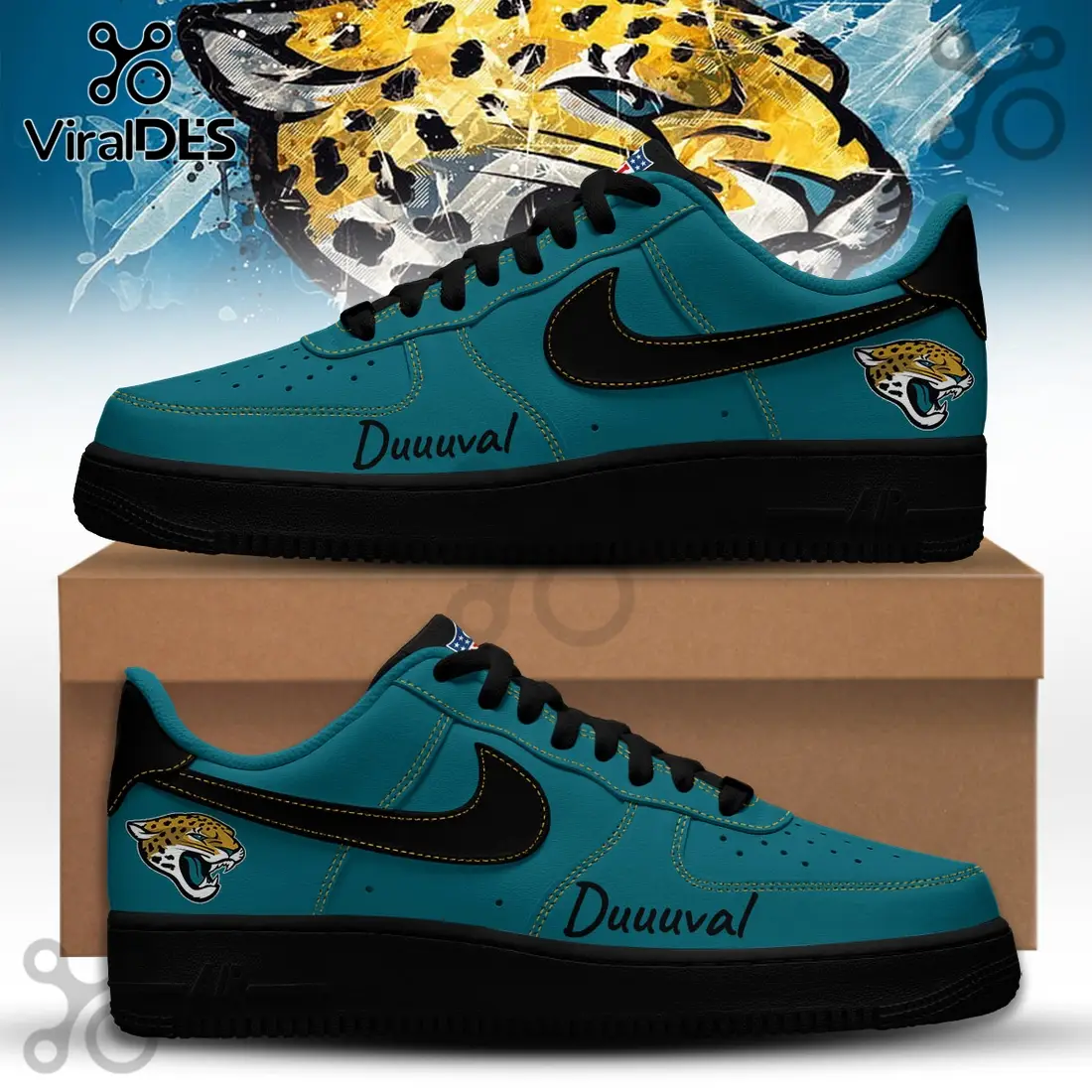 Jacksonville Jaguars NFL Super Bowl 2026 Air Force 1 Sneakers
