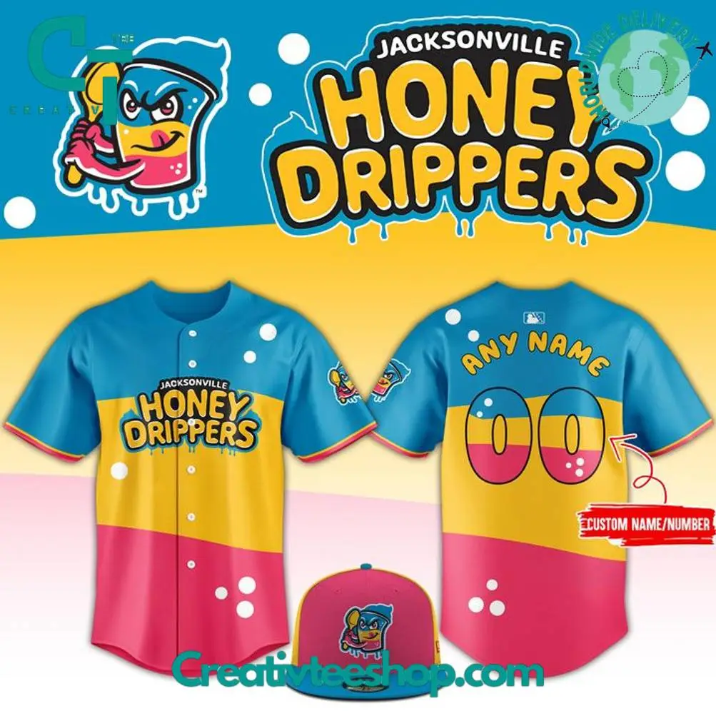 Jacksonville Jumbo Shrimp 2025 Honey Drippers Custom Jersey Jacksonville Jumbo Shrimp 2025 Honey Drippers Custom Jersey - Image 1