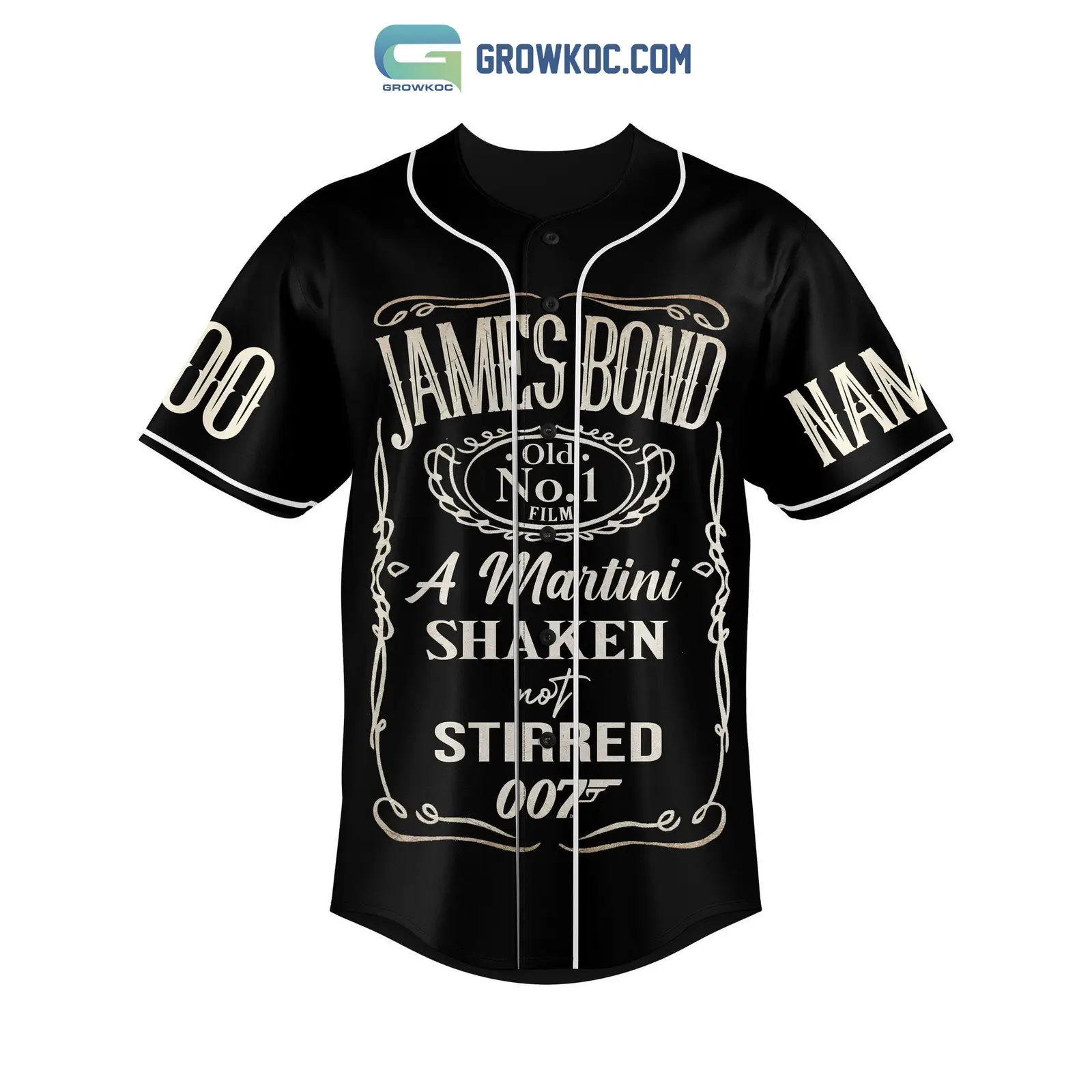 James Bond Connery Sean Secret Agent 007 60th Anniversary Personalized Baseball Jersey