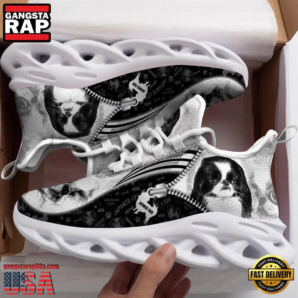Japanese Chin Sketch Dogs Lover Max Soul Shoes, Running Sneakers Japanese Chin Sketch Dogs Lover Max Soul Shoes, Running Sneakers - Image 1
