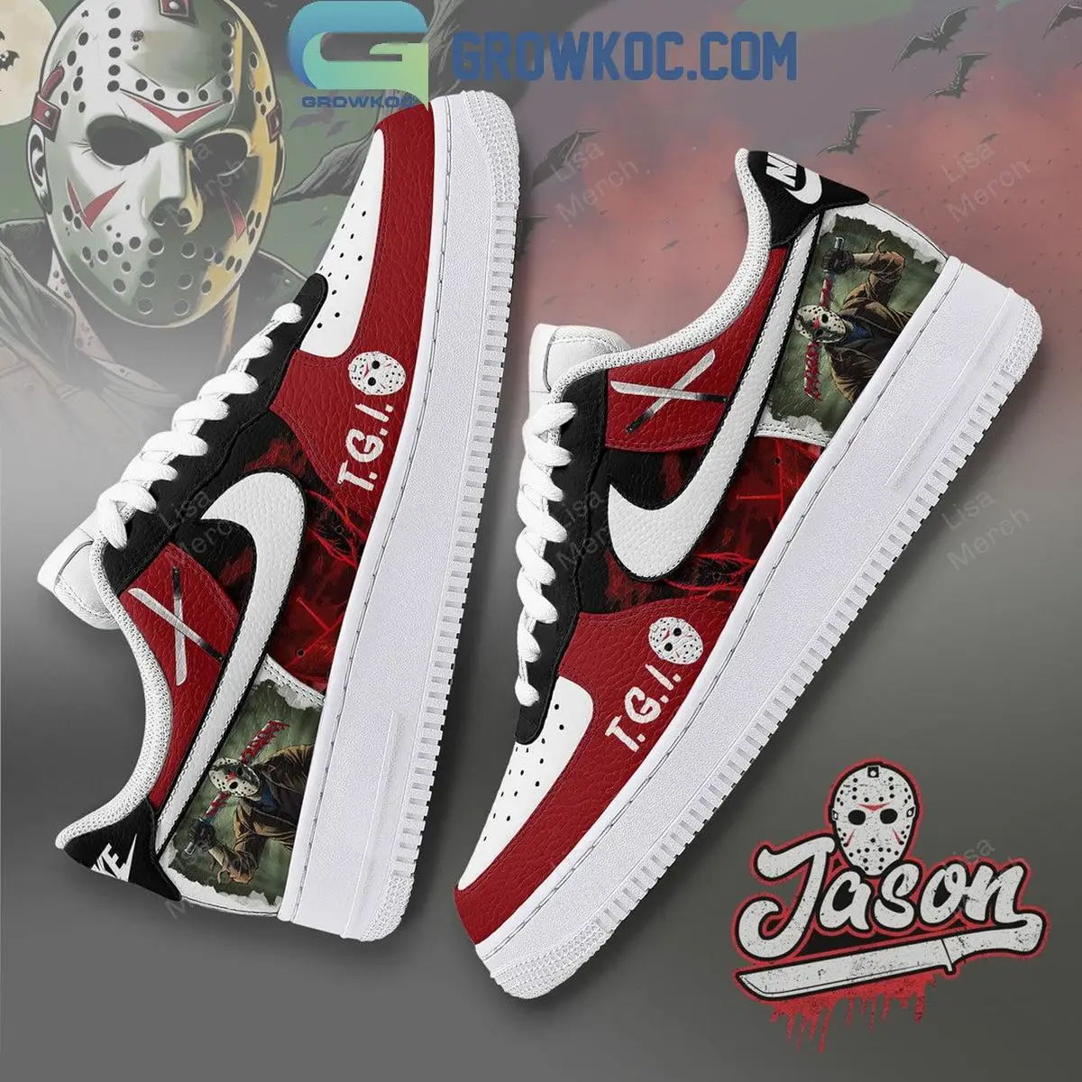 Jason Voorhees Thank God It's Friday 13th Air Force 1 Shoes