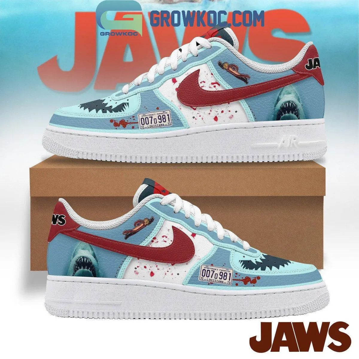 Jaws The Movies Horror Halloween Air Force 1 Shoes
