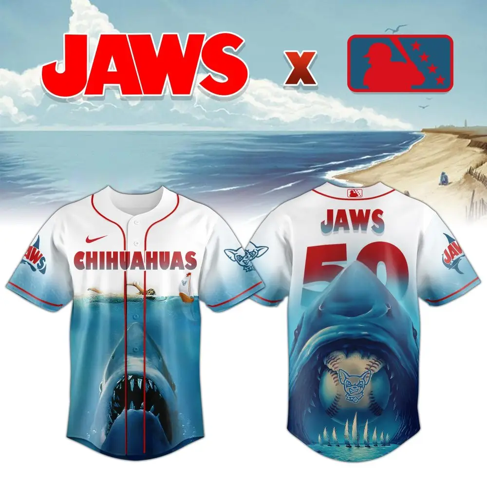 Jaws X Mlb Chihuahuas Jersey – Limited Edition Shark Design Baseball Shirt