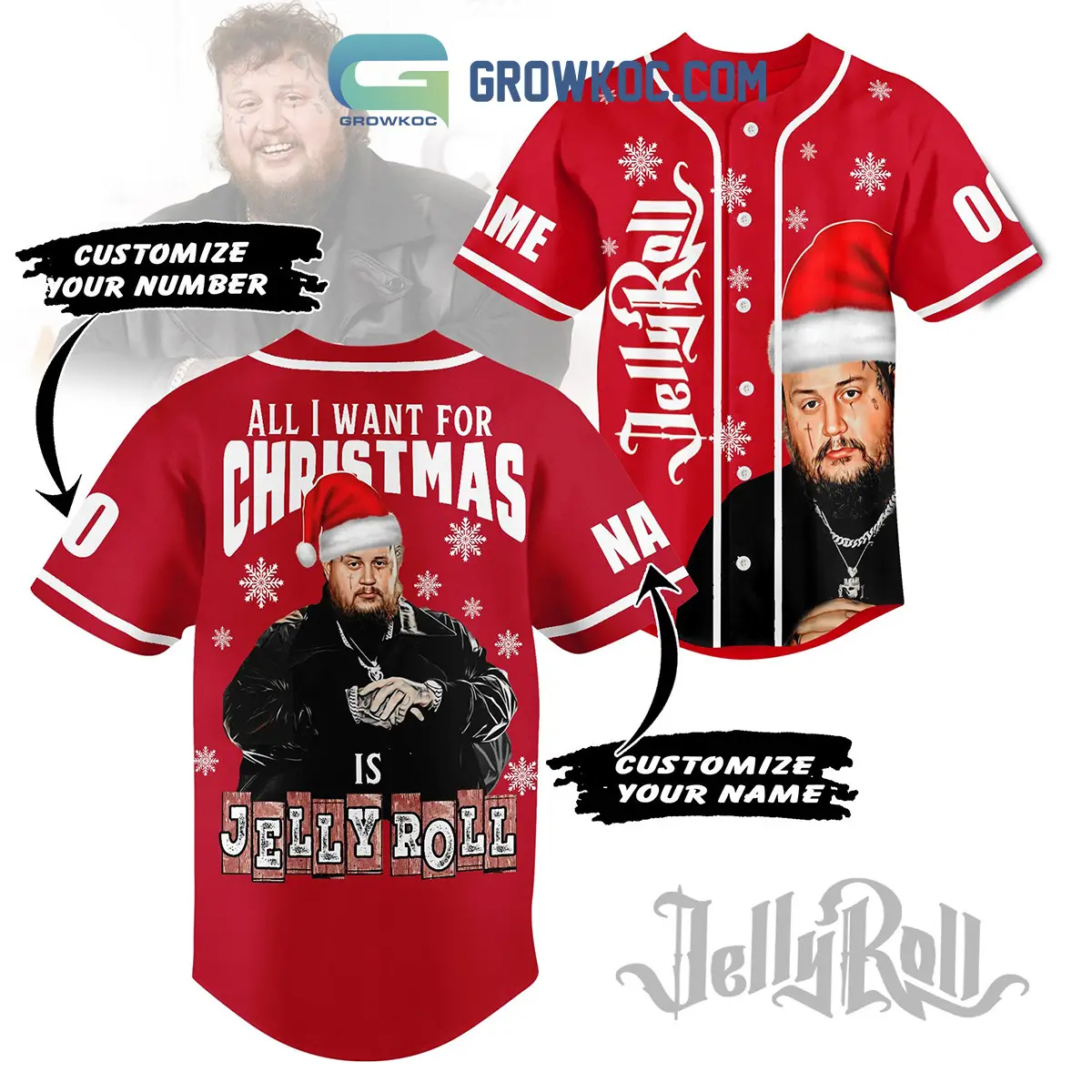 Jelly Roll All I Want For Christmas Personalized Baseball Jersey