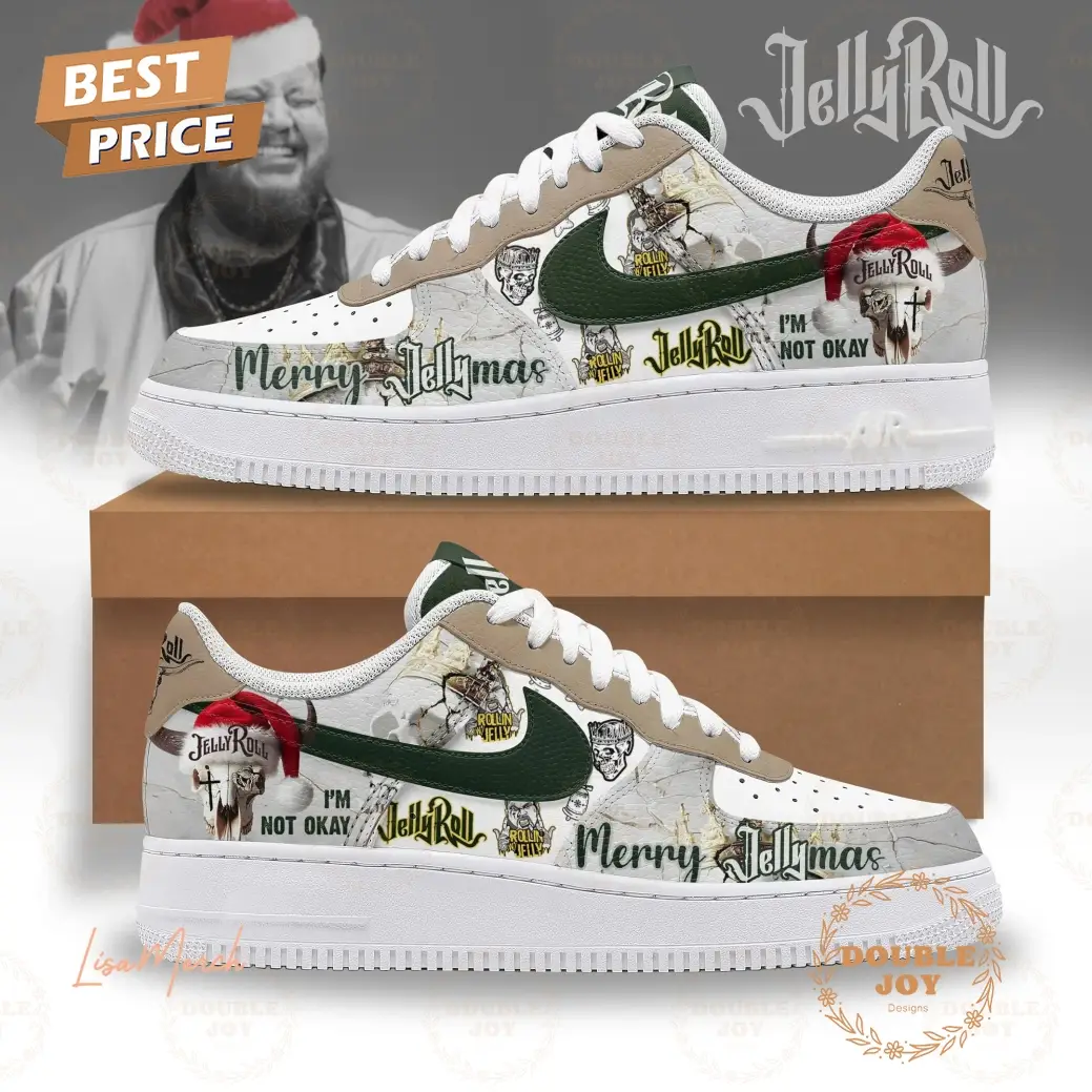 Jelly Roll I'm Not Okay Merry Christmas Air Force 1 Sneakers