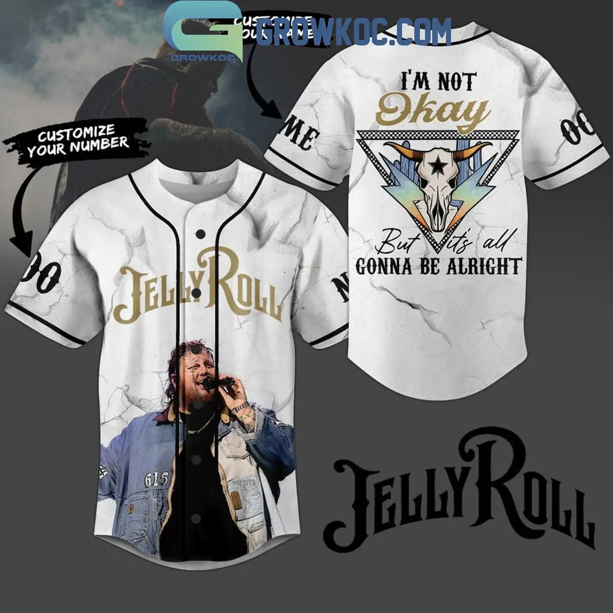 Jelly Roll It's All Gonna Be Alright Personalized Baseball Jersey