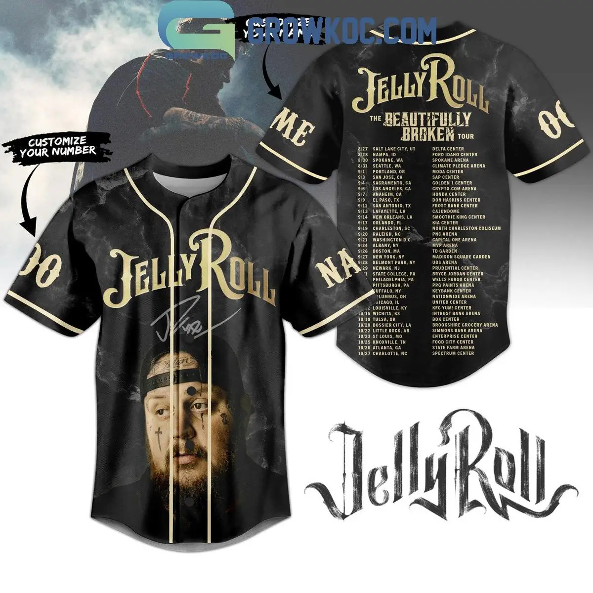 Jelly Roll Ready For The Tour 2024 Personalized Baseball Jersey