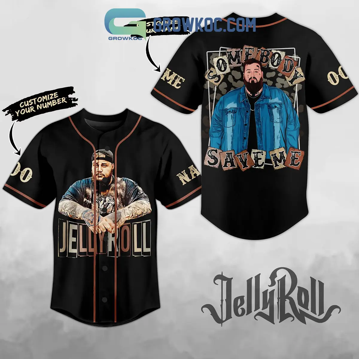 Jelly Roll Somebody Save Me Personalized Baseball Jersey