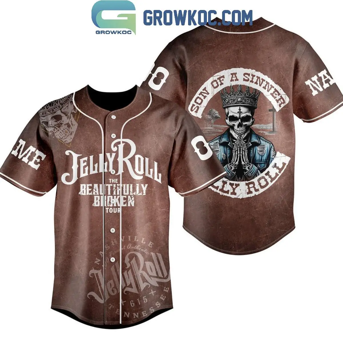 Jelly Roll The Beautifully Broken Tour 2024 Personalized Baseball Jersey