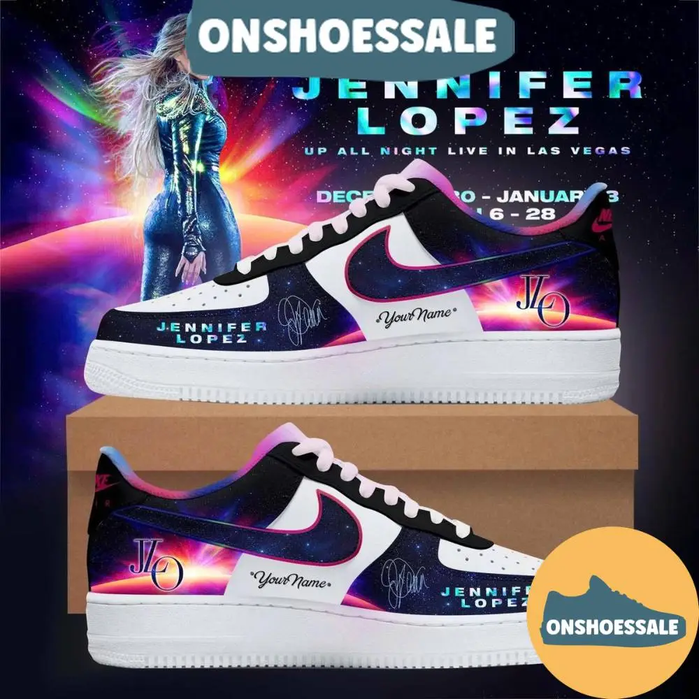 Jennifer Lopez Up All Night Live In Las Vegas Air Force 1 Shoes, Gift For Fans - Best Gift Shoes