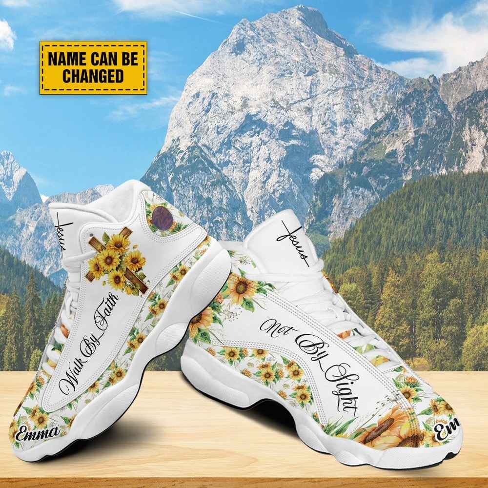 Jesus Cross Sunflower Walk By Faith Not By Sight JD13 Shoes