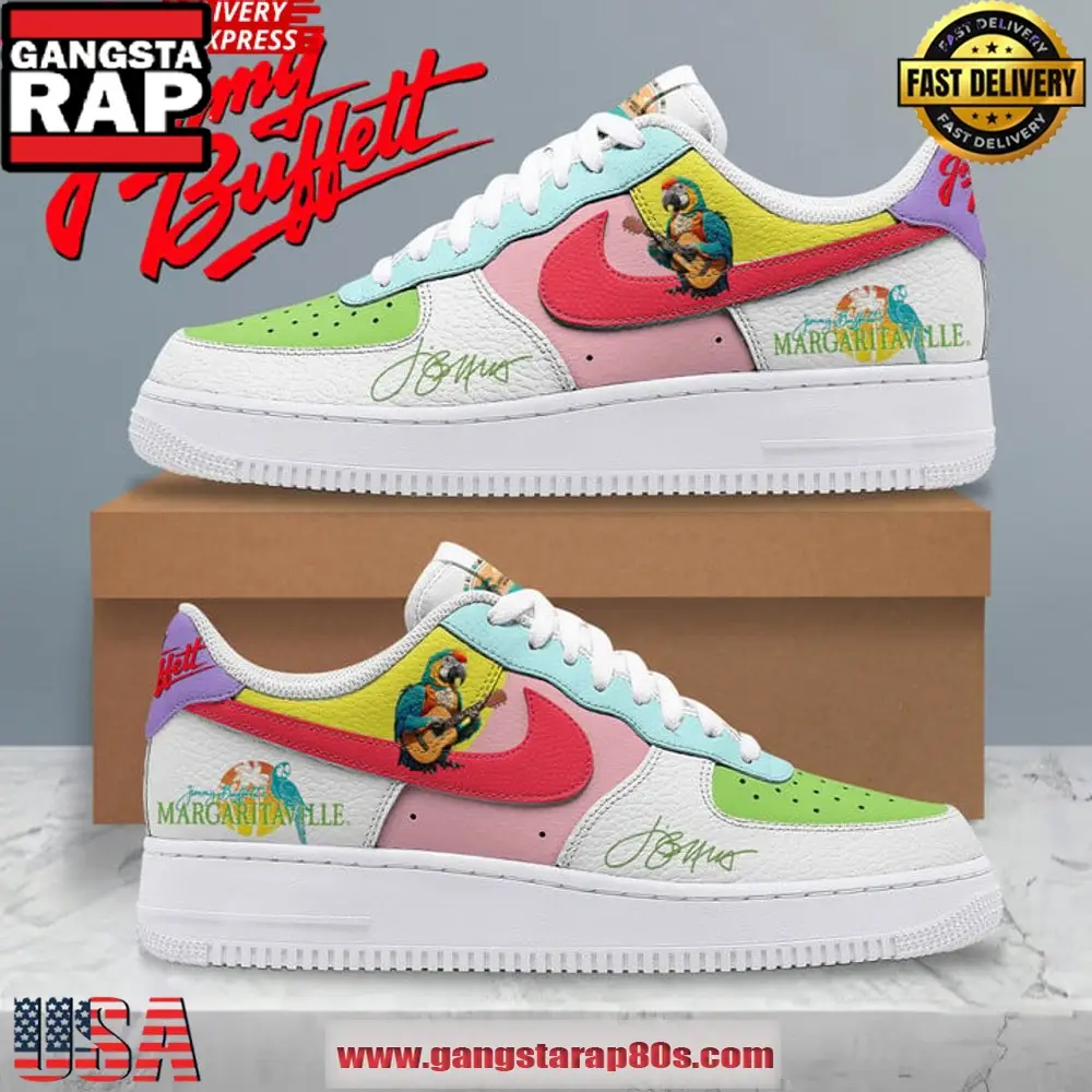 Jimmy Buffett Margaritaville Collab Nike Special Edition Air Force 1 Sneakers Shoes Jimmy Buffett Margaritaville Collab Nike Special Edition Air Force 1 Sneakers Shoes - Image 1
