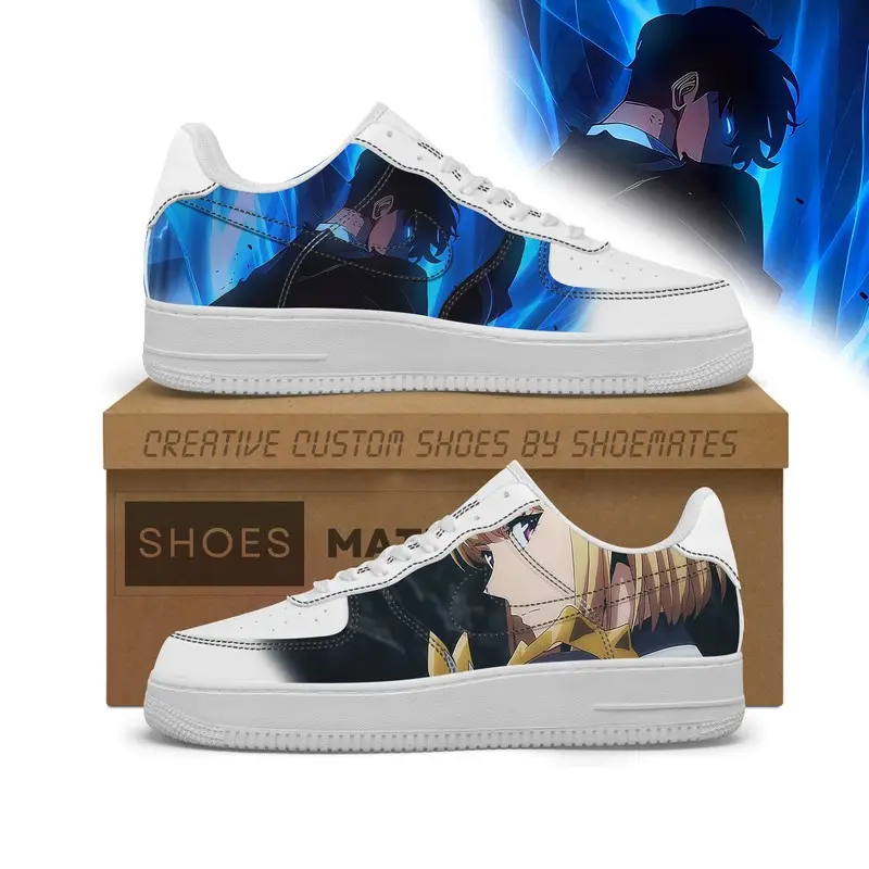 Jin Woo And Cha Hae In Solo Leveling Low Top Shoes