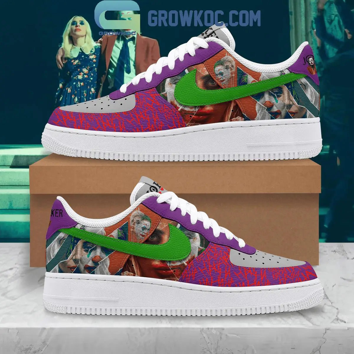 Joker Folie A Deux Lady Gaga Harley Quinn Joaquin Phoenix Air Force 1 Shoes Joker Folie A Deux Lady Gaga Harley Quinn Joaquin Phoenix Air Force 1 Shoes - Image 1